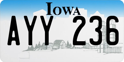 IA license plate AYY236