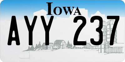 IA license plate AYY237