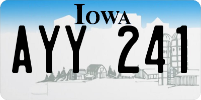 IA license plate AYY241
