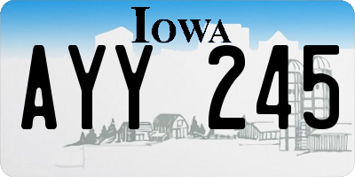 IA license plate AYY245