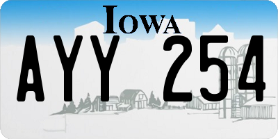 IA license plate AYY254