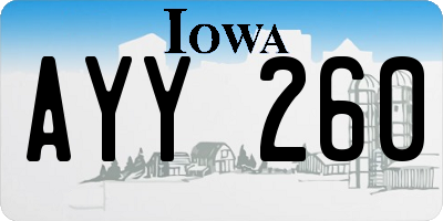 IA license plate AYY260