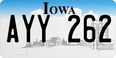 IA license plate AYY262
