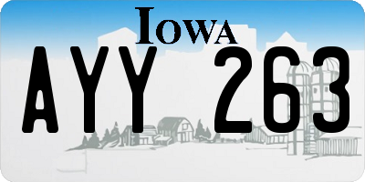IA license plate AYY263