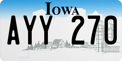 IA license plate AYY270
