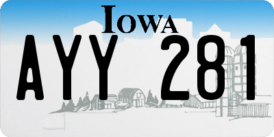 IA license plate AYY281