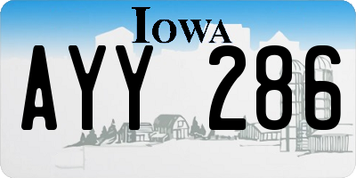 IA license plate AYY286