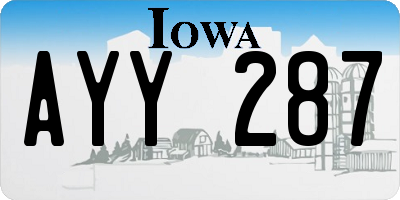 IA license plate AYY287
