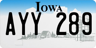 IA license plate AYY289