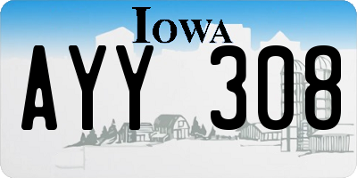 IA license plate AYY308
