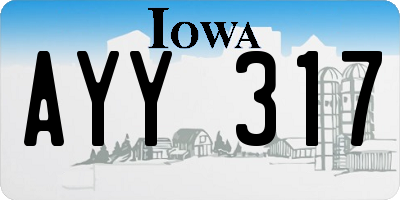 IA license plate AYY317