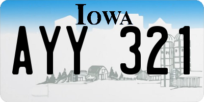 IA license plate AYY321