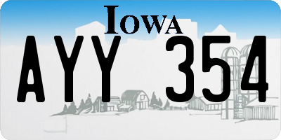 IA license plate AYY354