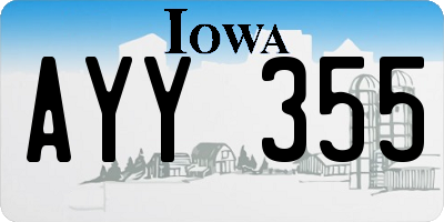 IA license plate AYY355