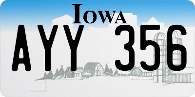 IA license plate AYY356