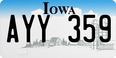 IA license plate AYY359