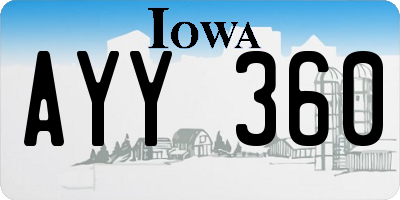 IA license plate AYY360