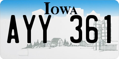 IA license plate AYY361