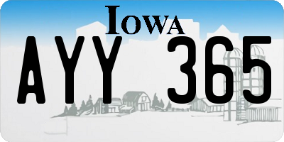 IA license plate AYY365