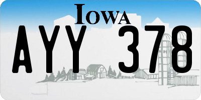 IA license plate AYY378