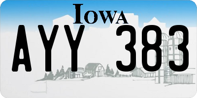 IA license plate AYY383