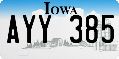 IA license plate AYY385