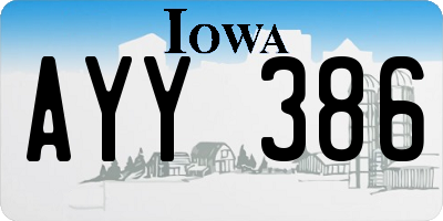 IA license plate AYY386
