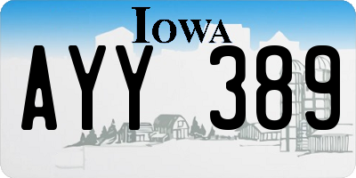 IA license plate AYY389