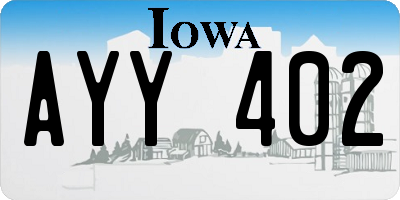IA license plate AYY402