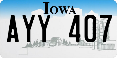 IA license plate AYY407