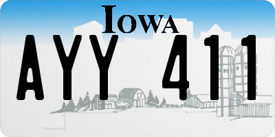 IA license plate AYY411