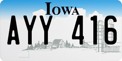IA license plate AYY416