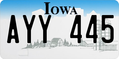 IA license plate AYY445