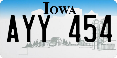 IA license plate AYY454