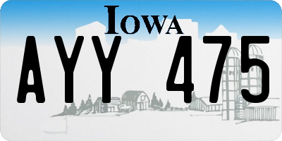 IA license plate AYY475