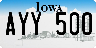 IA license plate AYY500