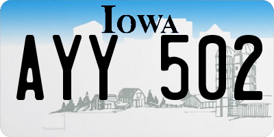 IA license plate AYY502