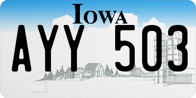 IA license plate AYY503
