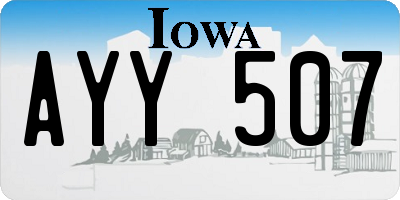 IA license plate AYY507