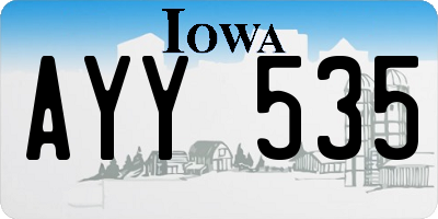 IA license plate AYY535