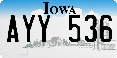 IA license plate AYY536
