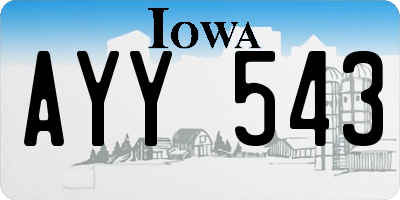 IA license plate AYY543