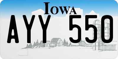 IA license plate AYY550