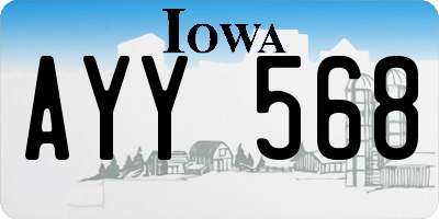 IA license plate AYY568