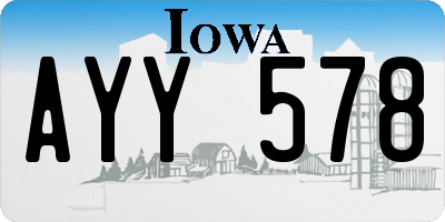 IA license plate AYY578