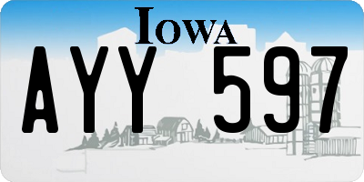 IA license plate AYY597