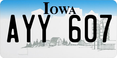IA license plate AYY607
