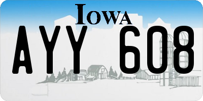 IA license plate AYY608