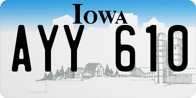 IA license plate AYY610