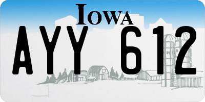 IA license plate AYY612